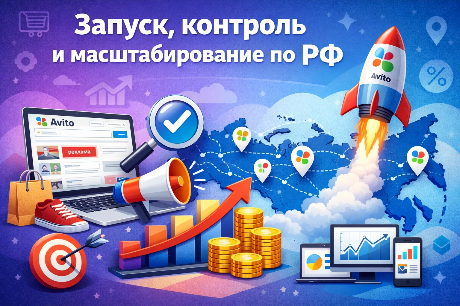 Запуск, контроль и масштабирование по РФ